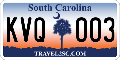 SC license plate KVQ003