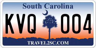SC license plate KVQ004