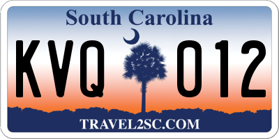 SC license plate KVQ012