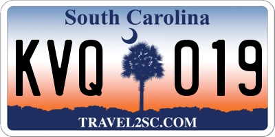 SC license plate KVQ019