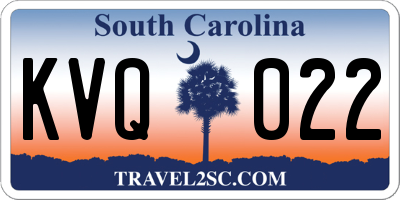 SC license plate KVQ022