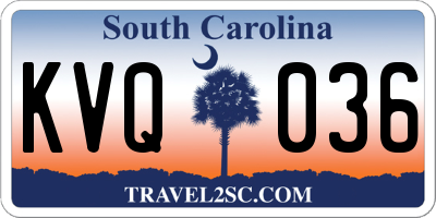 SC license plate KVQ036