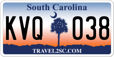 SC license plate KVQ038