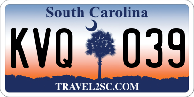 SC license plate KVQ039