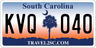 SC license plate KVQ040
