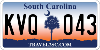 SC license plate KVQ043