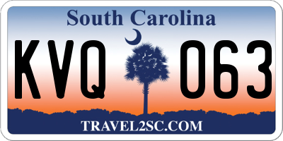 SC license plate KVQ063