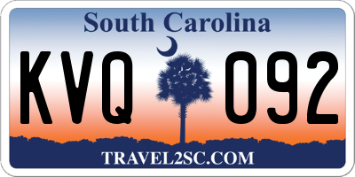 SC license plate KVQ092