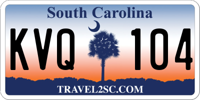 SC license plate KVQ104