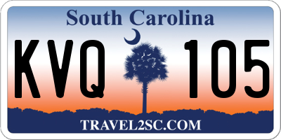 SC license plate KVQ105