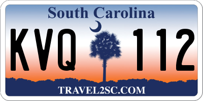 SC license plate KVQ112
