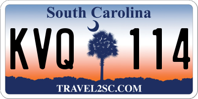 SC license plate KVQ114