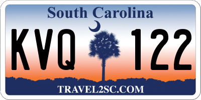 SC license plate KVQ122