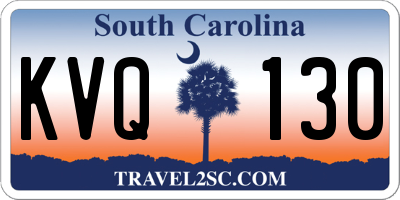 SC license plate KVQ130
