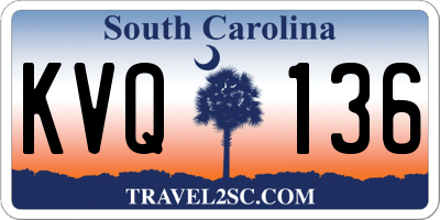 SC license plate KVQ136