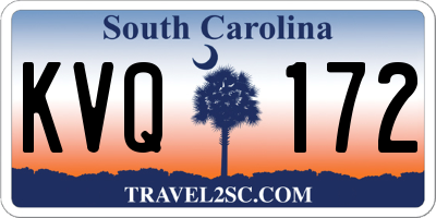 SC license plate KVQ172