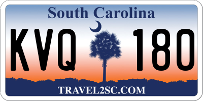 SC license plate KVQ180