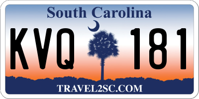 SC license plate KVQ181