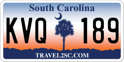 SC license plate KVQ189