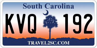 SC license plate KVQ192