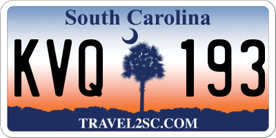 SC license plate KVQ193