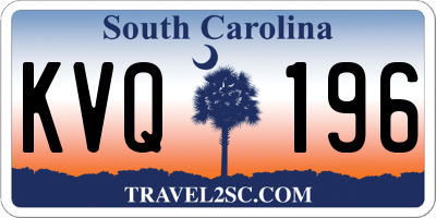SC license plate KVQ196
