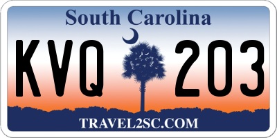 SC license plate KVQ203