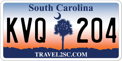 SC license plate KVQ204