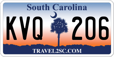 SC license plate KVQ206