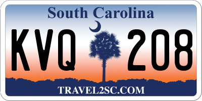 SC license plate KVQ208