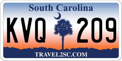 SC license plate KVQ209