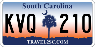 SC license plate KVQ210