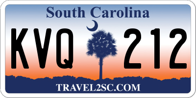 SC license plate KVQ212