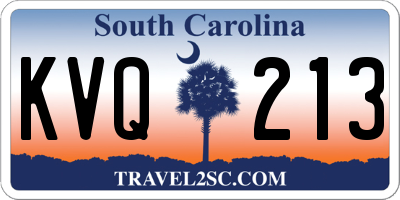 SC license plate KVQ213