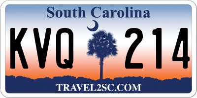 SC license plate KVQ214