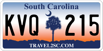 SC license plate KVQ215