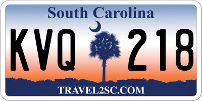 SC license plate KVQ218