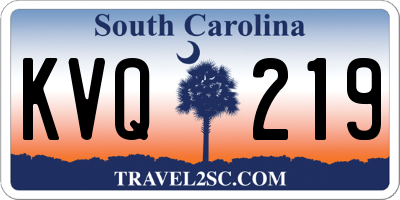 SC license plate KVQ219