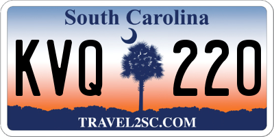 SC license plate KVQ220