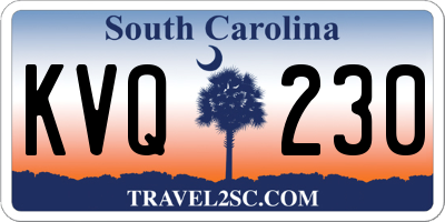SC license plate KVQ230