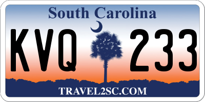 SC license plate KVQ233
