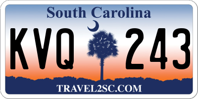 SC license plate KVQ243