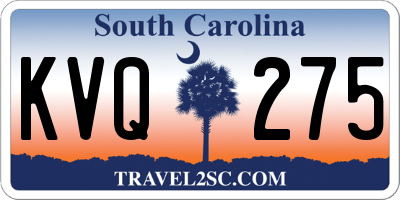SC license plate KVQ275