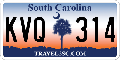 SC license plate KVQ314