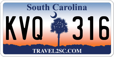 SC license plate KVQ316