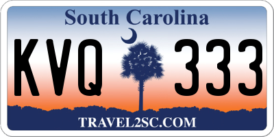 SC license plate KVQ333