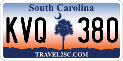 SC license plate KVQ380