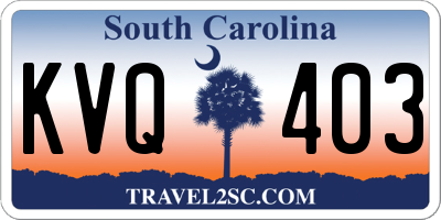 SC license plate KVQ403