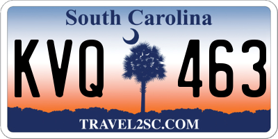 SC license plate KVQ463