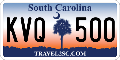 SC license plate KVQ500